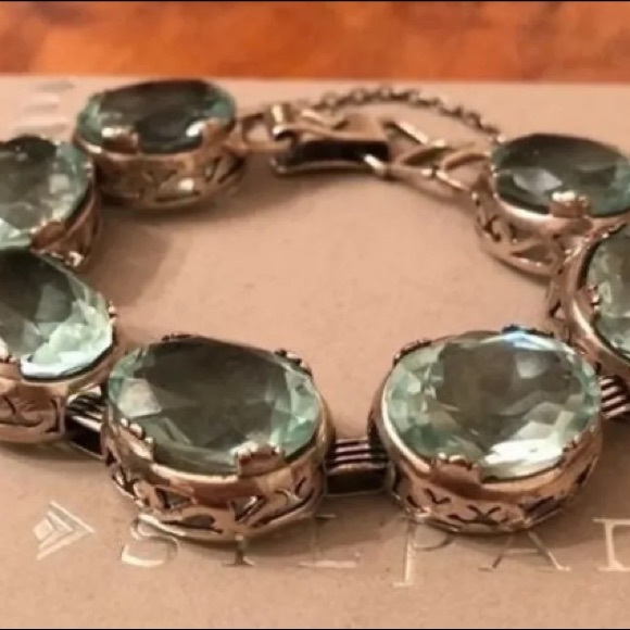 Silpada Sterling Aqua Glass Statement Bracelet - Picture 6 of 8